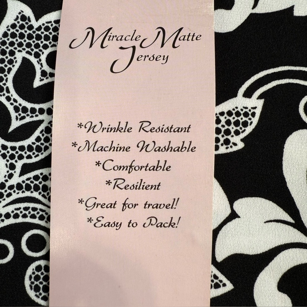 NWT Nina Leonard Miracle Matte Jersey Maxi-dress Sz Small Floral Scroll - Picture 8 of 12